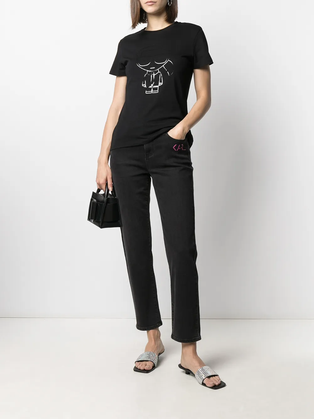 Image 2 of Karl Lagerfeld Ikonik Karl Outline T-shirt