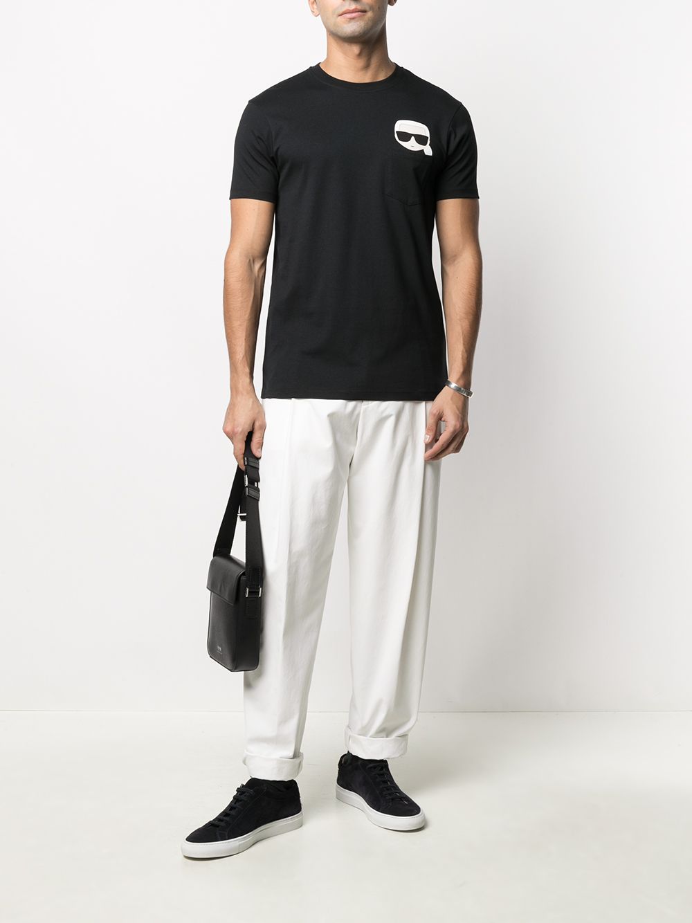 Karl Lagerfeld T-shirt met zak - Zwart