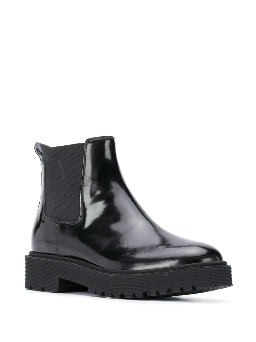 Hogan patent leather chelsea boots Black