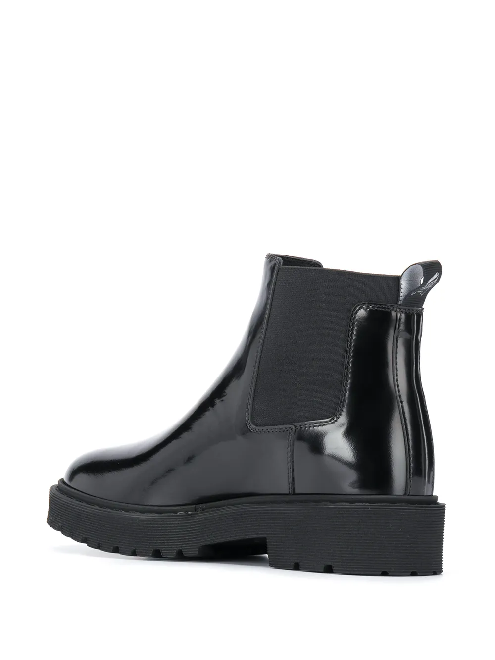 Hogan patent leather chelsea boots Black