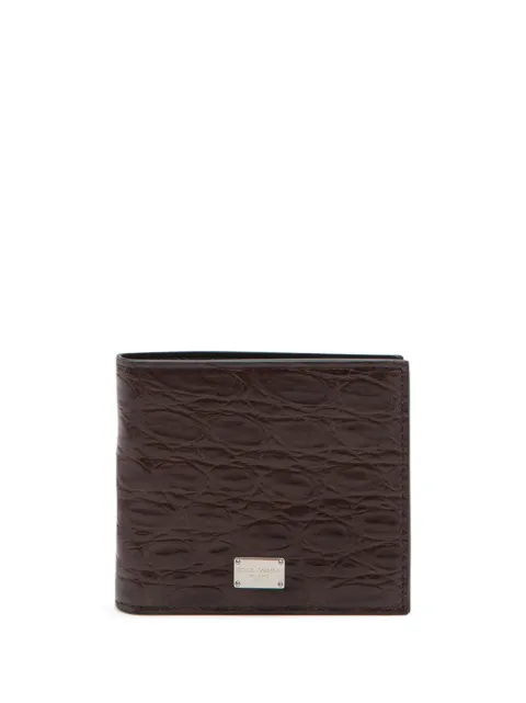 Dolce & Gabbana logo-tag embossed leather bifold wallet