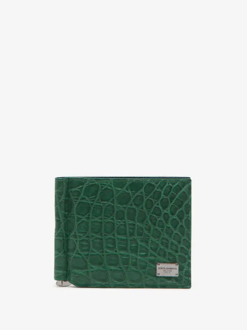 Dolce & Gabbana logo-tag embossed leather bifold wallet