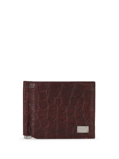 Dolce & Gabbana logo-tag embossed leather bifold wallet