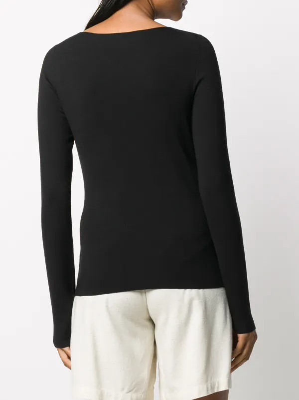 JOSEPH V-neck long-sleeve Top | Black | FARFETCH RO