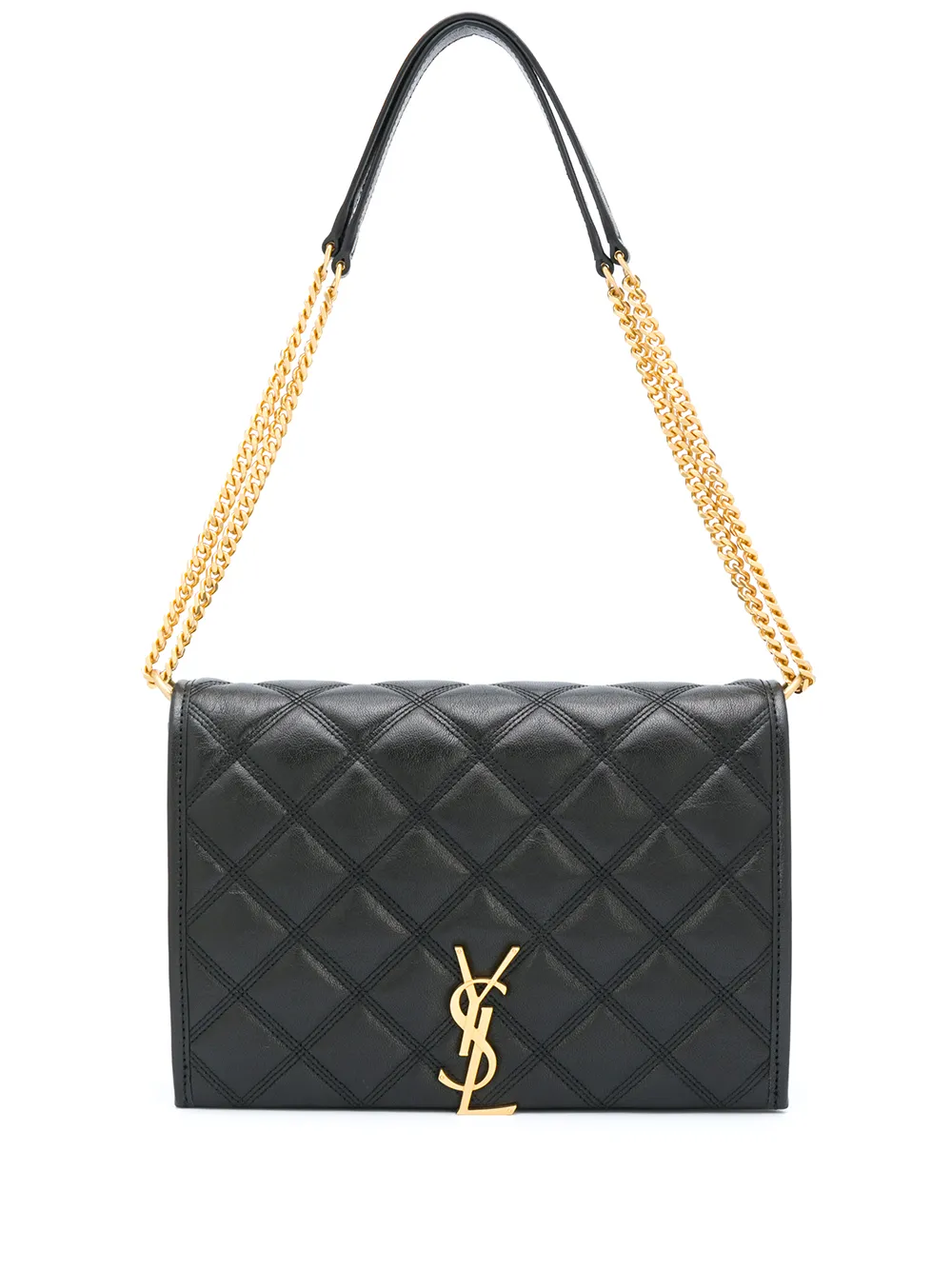 Click to view more detailed imagery on our partner's website Saint Laurent Becky Mini Quilted Leather Shoulder Bag In Black