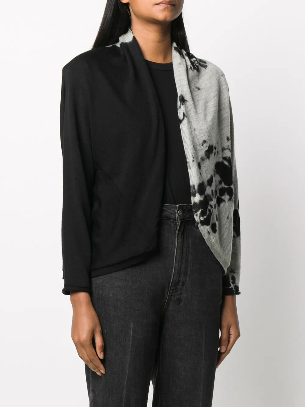  Suzusan Tie Dye Print Cardigan   Schwarz 