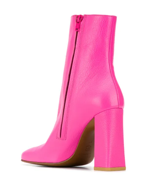 pink square toe boots