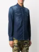 Dondup curved hem flap pocket shirt