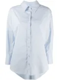 ANINE BING high-low hem long-sleeve shirt - Blue