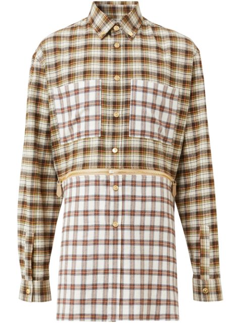 Burberry Zipped Hem Check Flannel Shirt - FARFETCH