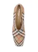 Burberry check latticed square-toe pumps