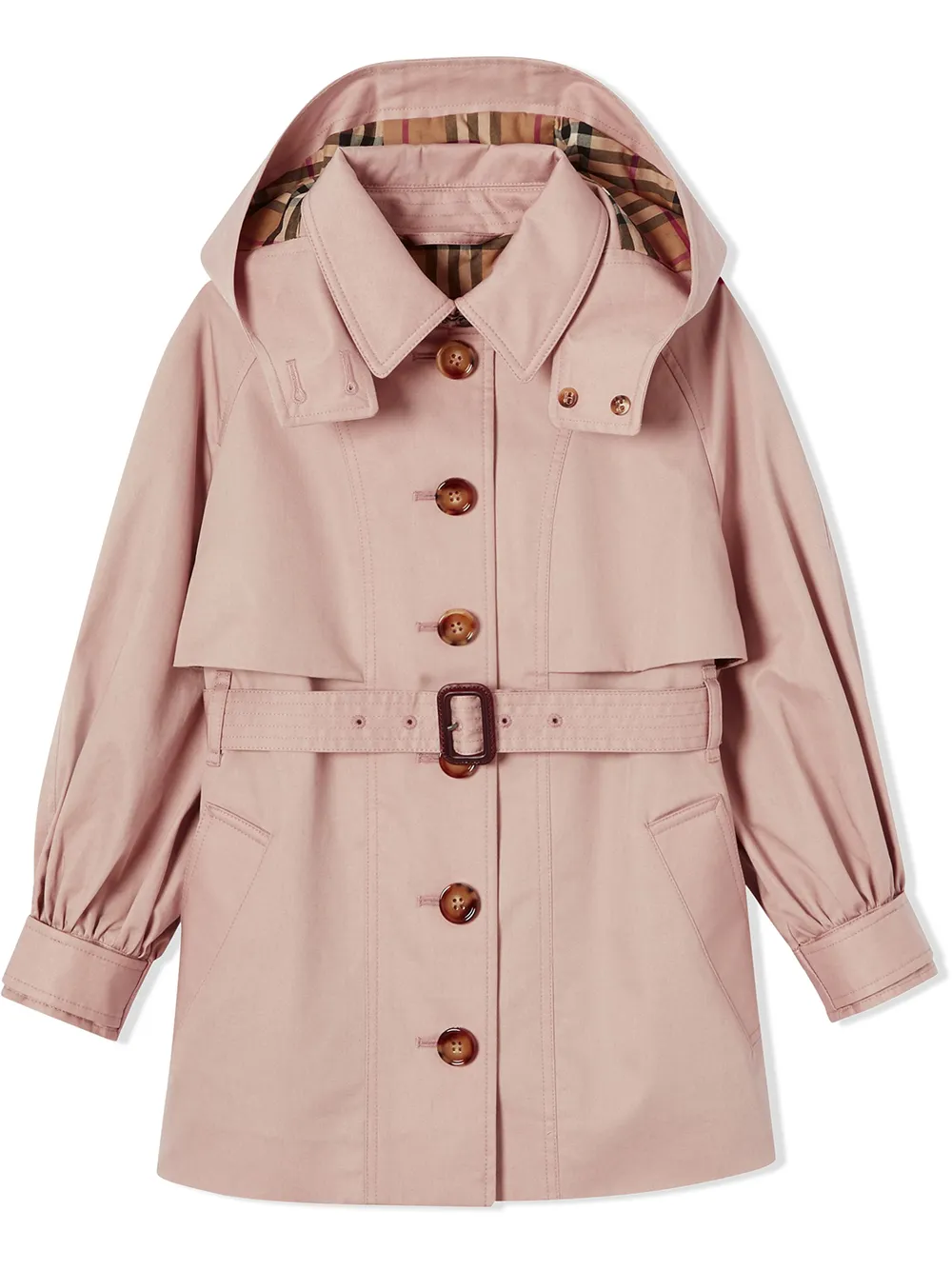 Burberry Kids тренч со съемным капюшоном