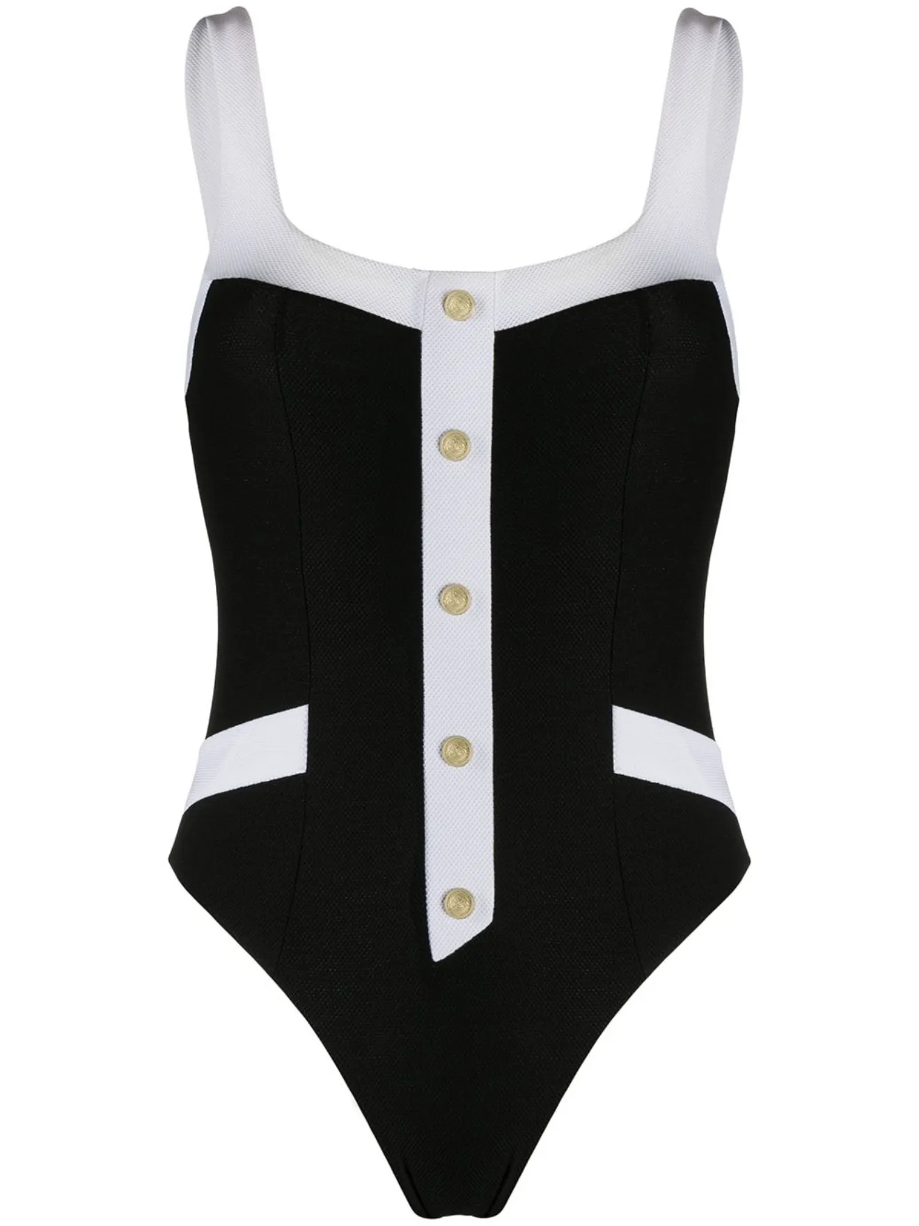 balmain applique swimsuit