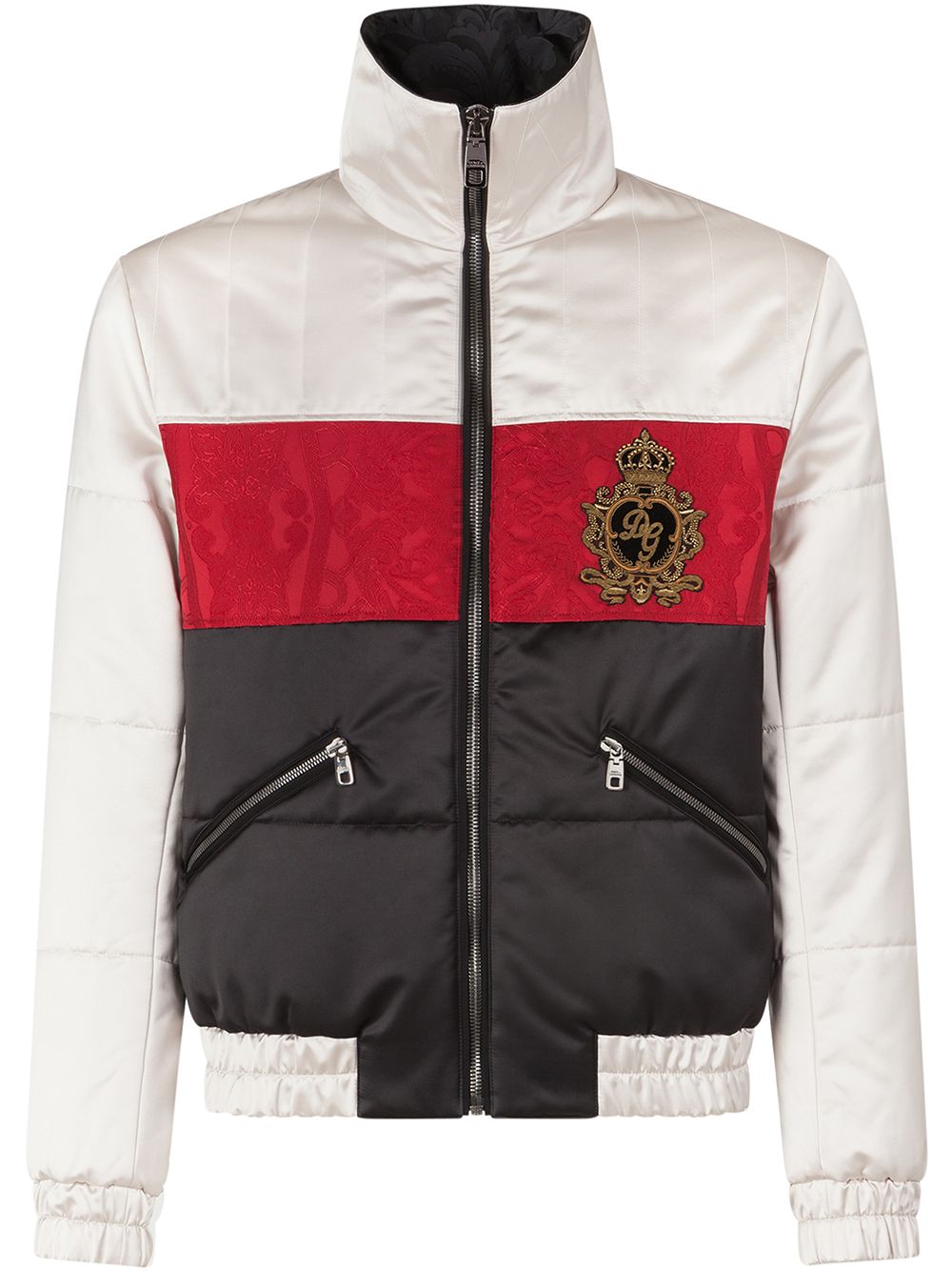 

Dolce & Gabbana striped quilted nylon jacket - White