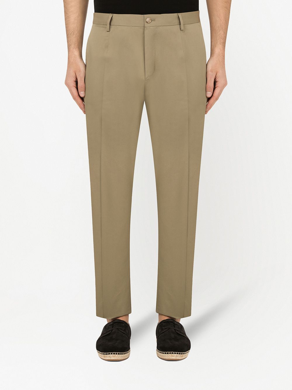 Shop Dolce & Gabbana Tapered Tailored Trousers In Neutrals