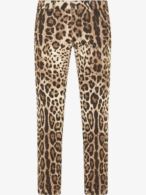 Dolce & Gabbana skinny jeans con estampado de leopardo