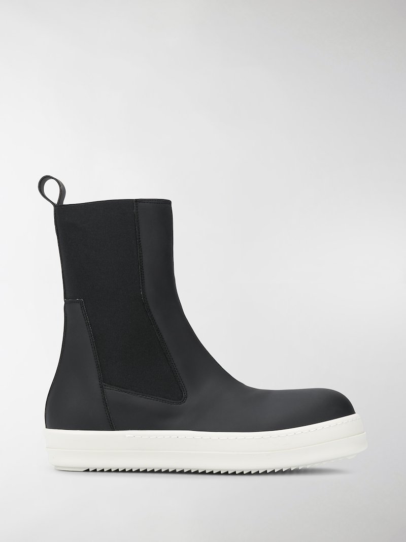 Rick Owens DRKSHDW chunky slip-on leather boots black | MODES