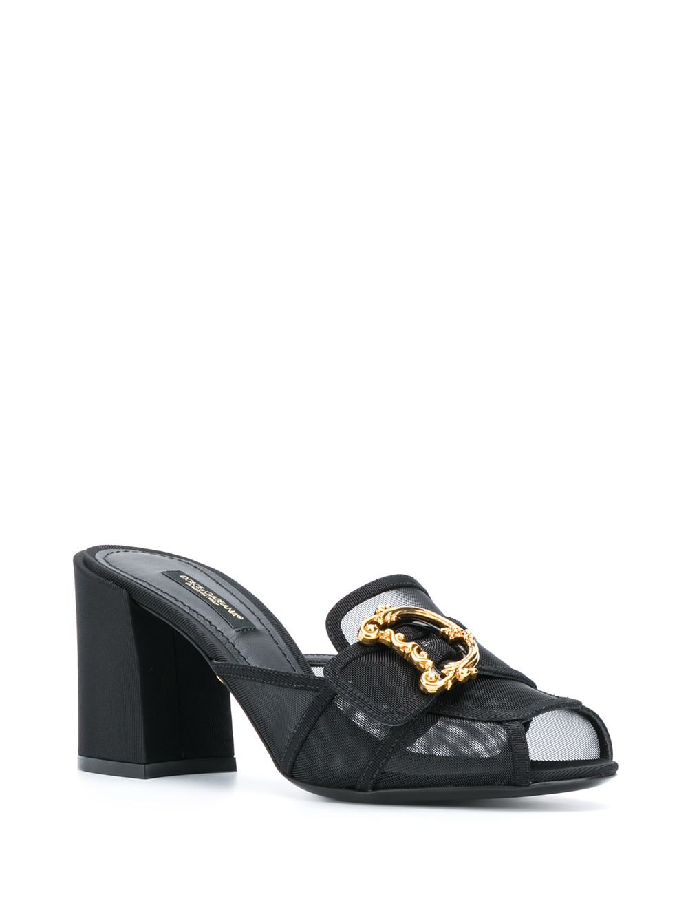 Dolce & Gabbana 75mm Keira Baroque Logo Mesh Sandals - Farfetch