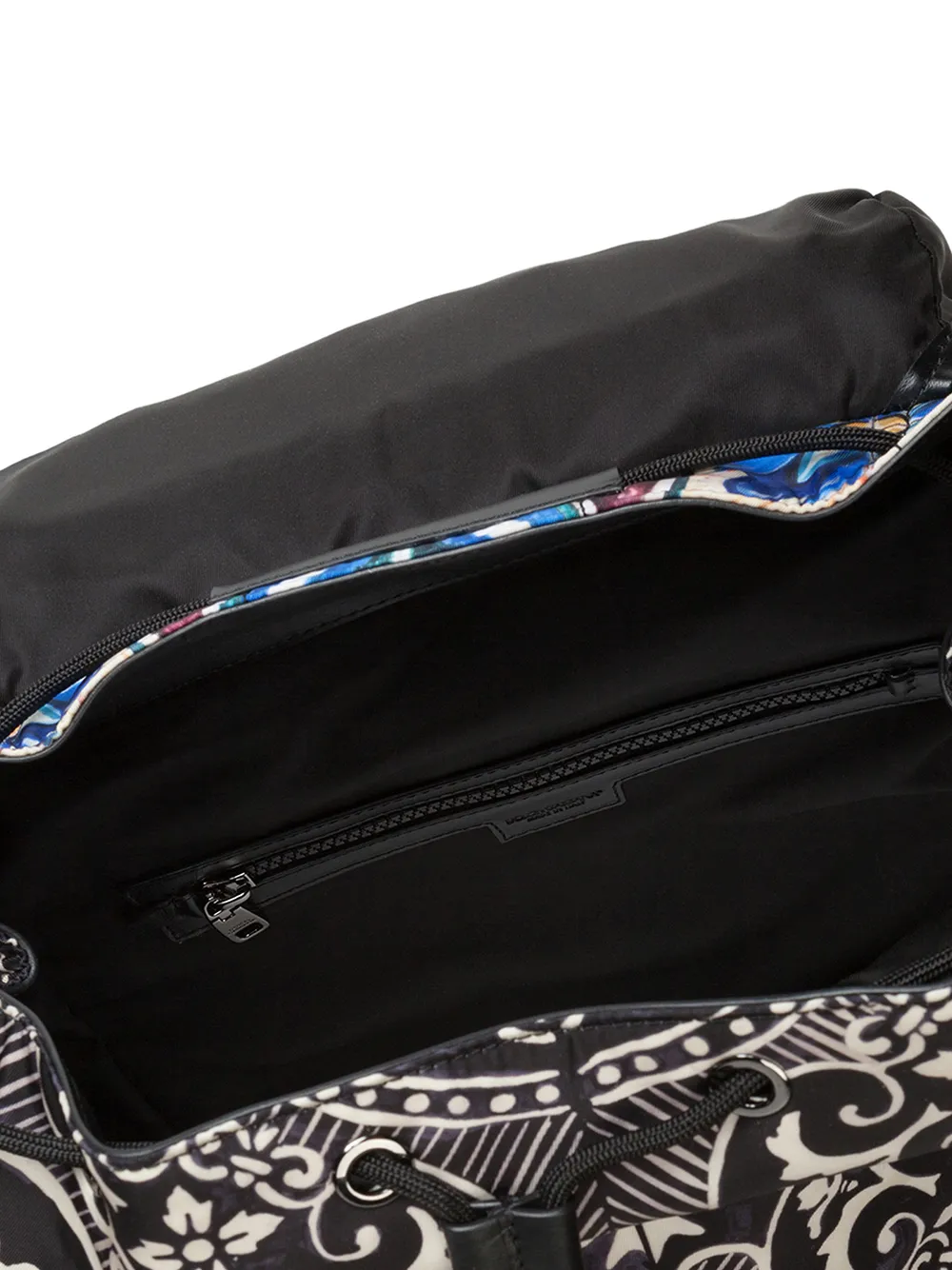 Dolce & Gabbana Stained-glass Print Backpack In Black