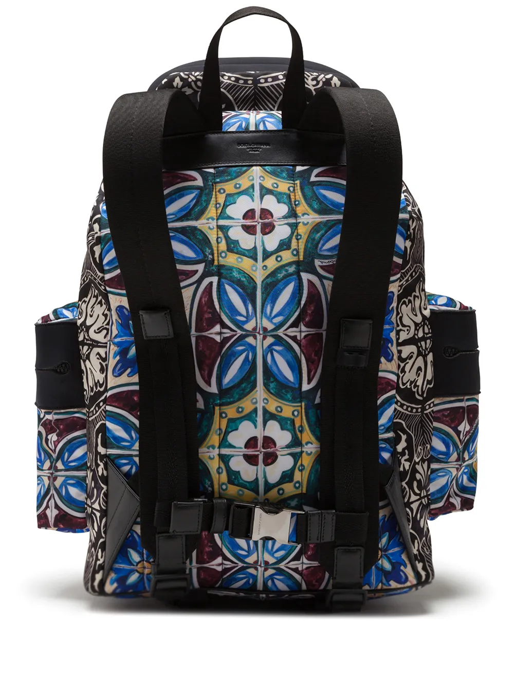 Dolce & Gabbana Stained-glass Print Backpack In Black