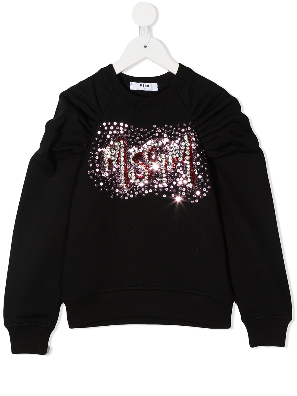 Image 1 of MSGM Kids sequin embellished gathered sweatshirt