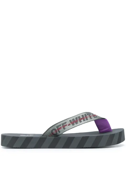 Click to view more detailed imagery on our partner's website Off-white Logo Strap Flip Flops In Grey
