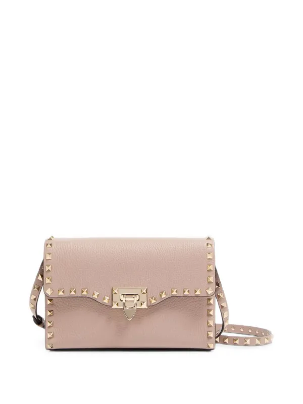 VALENTINO GARAVANI レザー　クロスボディバッグ　ウエストポーチ Valentino Garavani Small Rockstud Cross Body Bag | Pink | FARFETCH