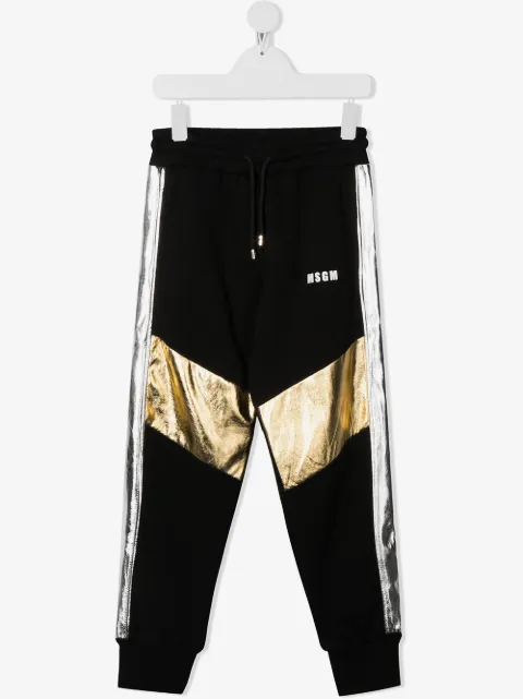 MSGM Kids metallic-print track trousers 