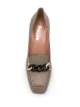 Pollini square toe chain detail pumps