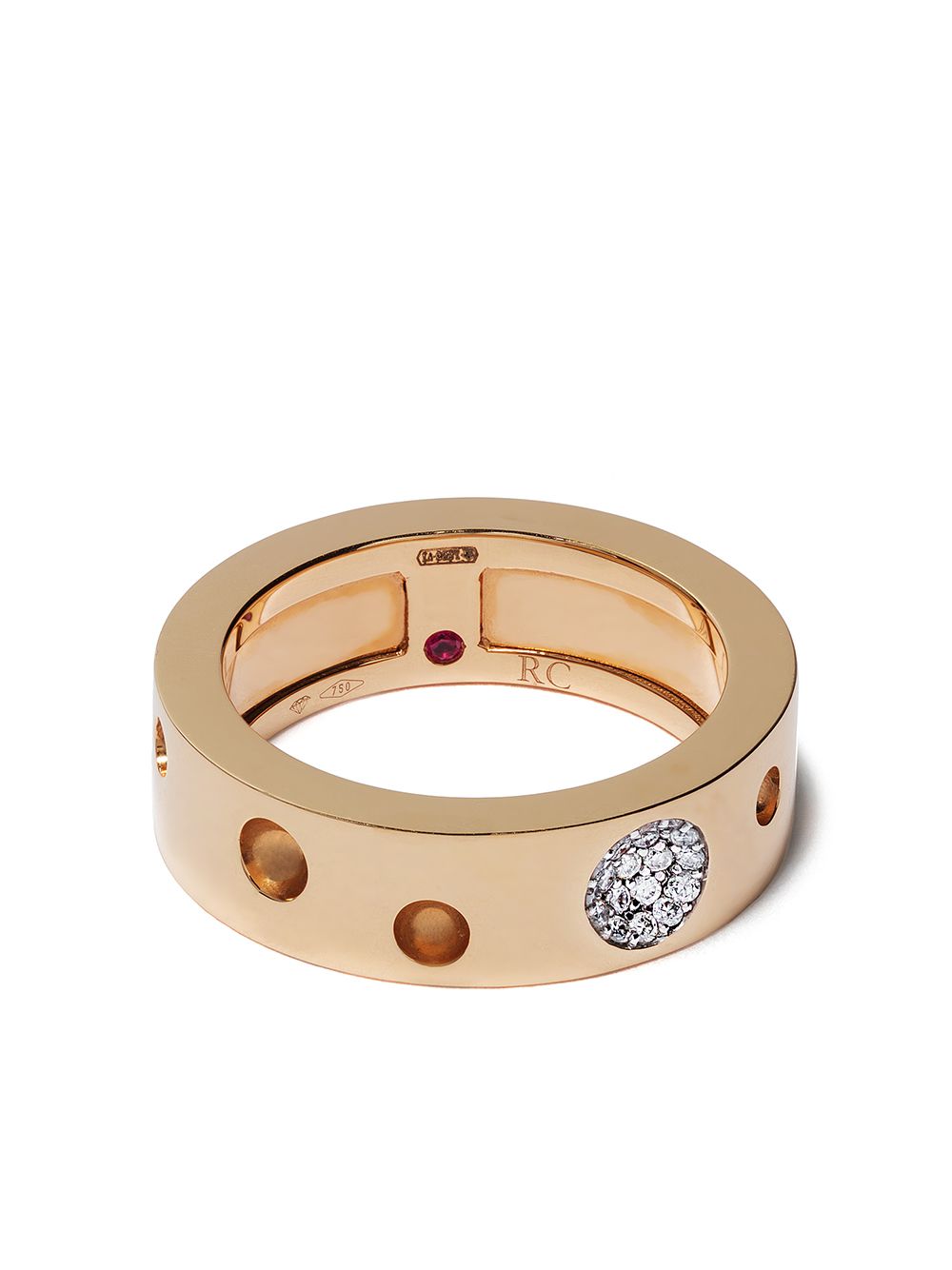 фото Roberto coin кольцо pois moi luna из розового золота с бриллиантами