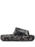 DUOltd bandana-print platform slides - Black