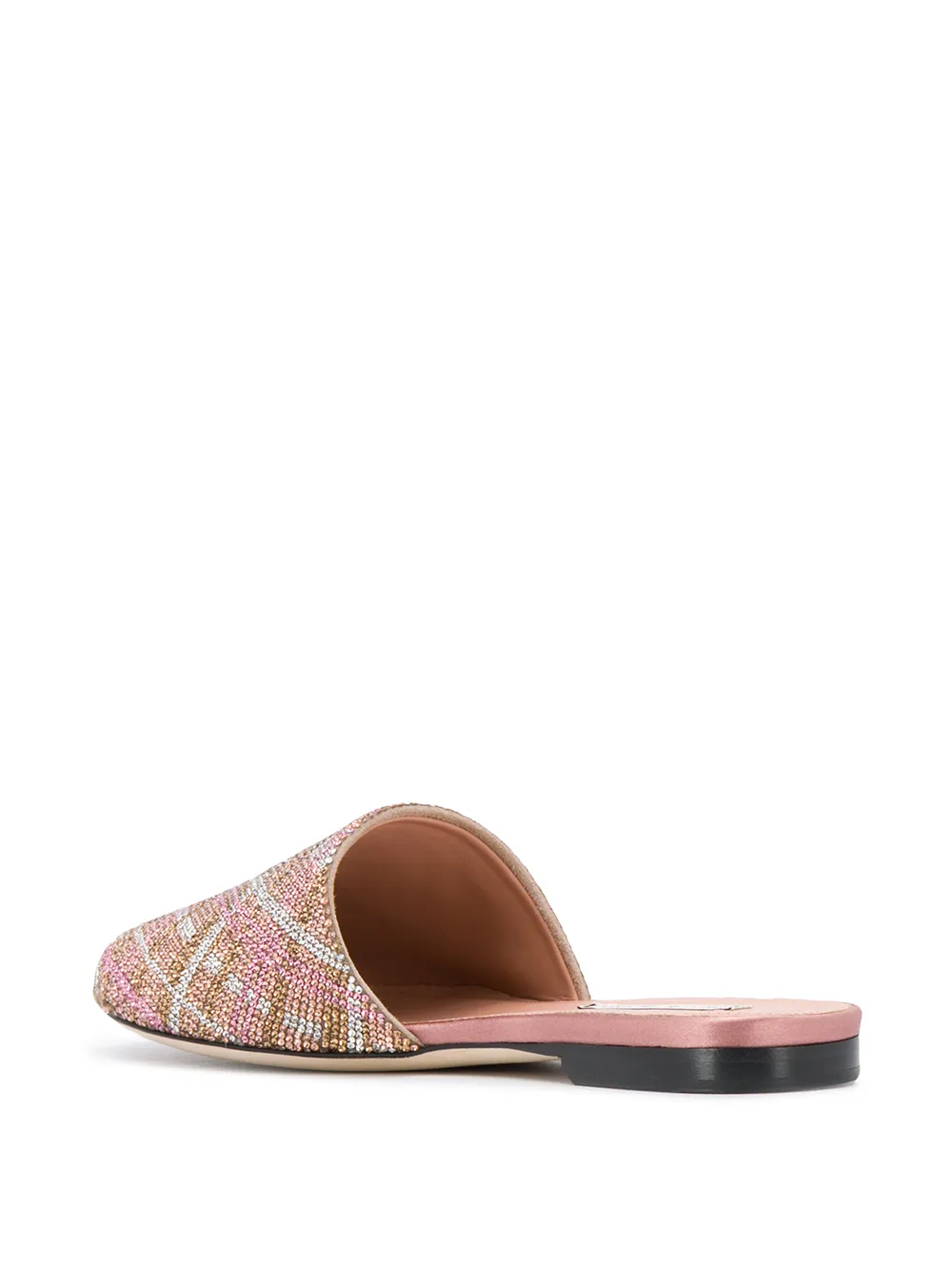 Marco De Vincenzo check-crystal slippers Pink