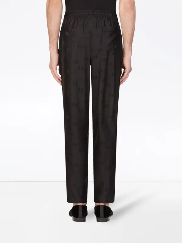 Dolce & Gabbana Silk Jacquard Pajama Bottoms | Black | FARFETCH