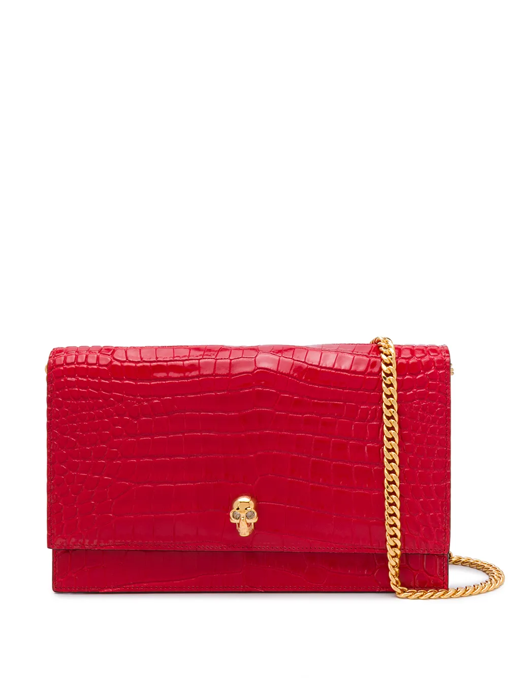 

Alexander McQueen bolsa de hombro con motivo de calavera - Rojo