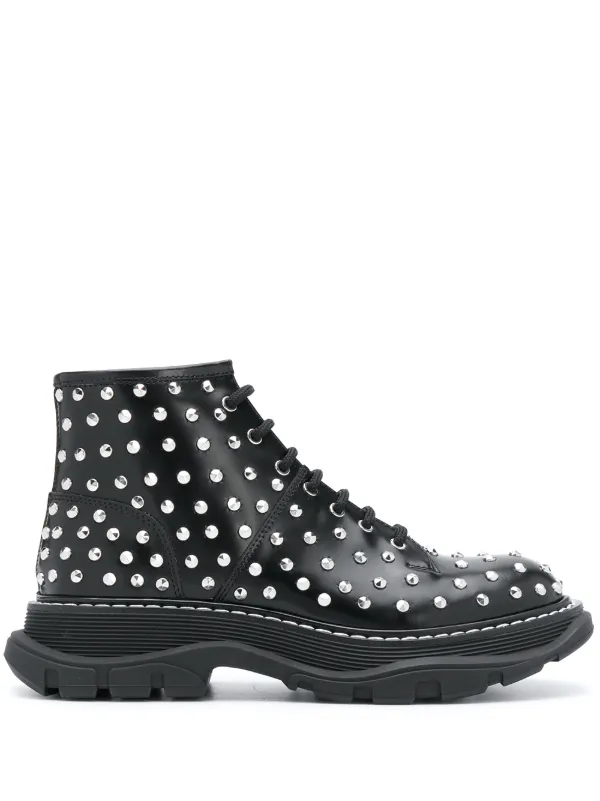 silver studded black boots