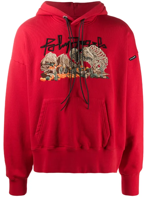 palm angels red hoodie