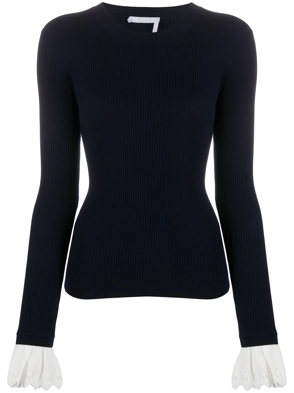 Chloé frill-cuff rib-knit Top - Farfetch