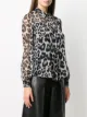 Blumarine sheer leopard print shirt