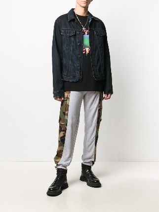 camouflage panelled track pants展示图