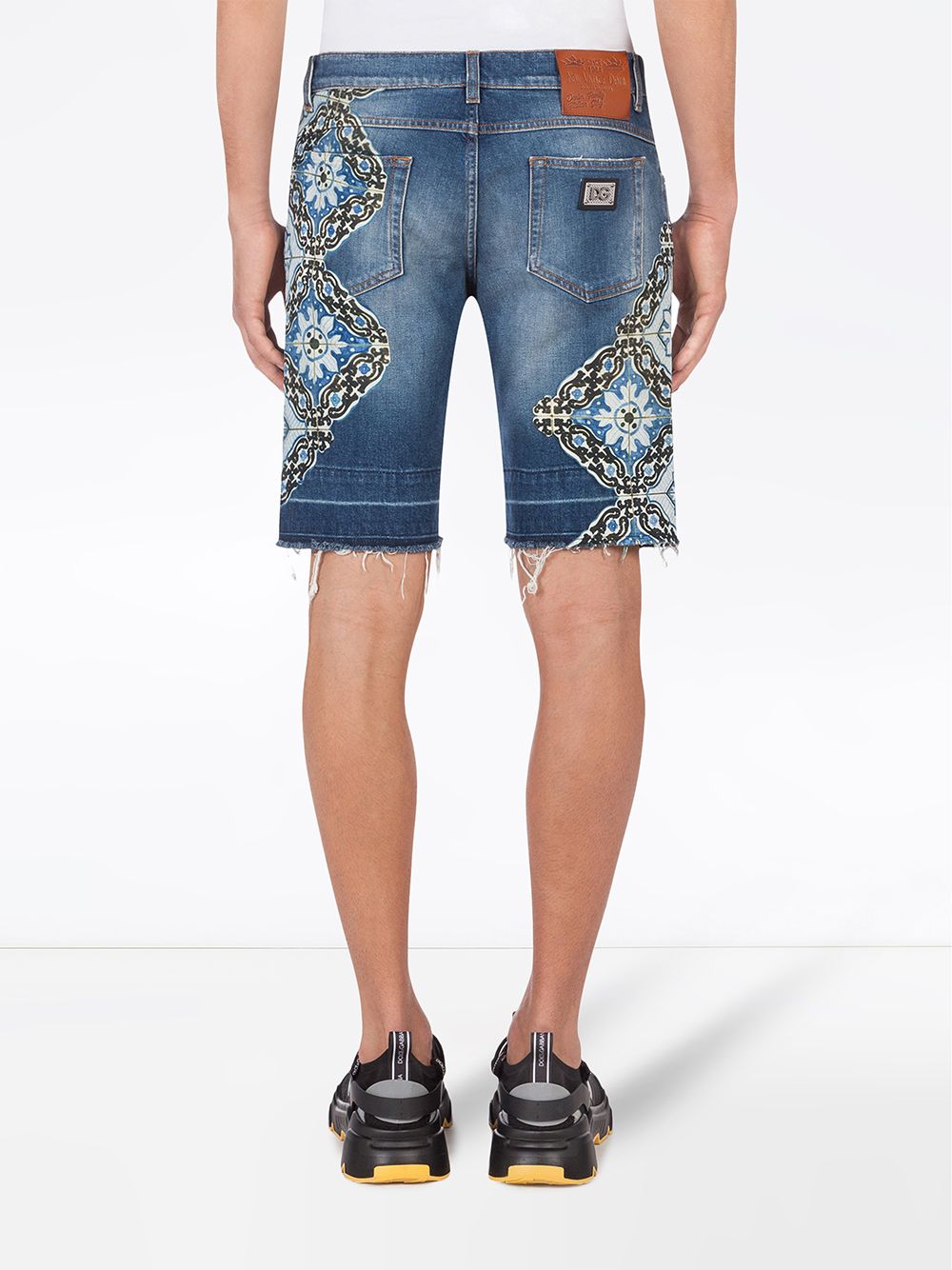 Shop Dolce & Gabbana Embellished Denim Shorts In Blue