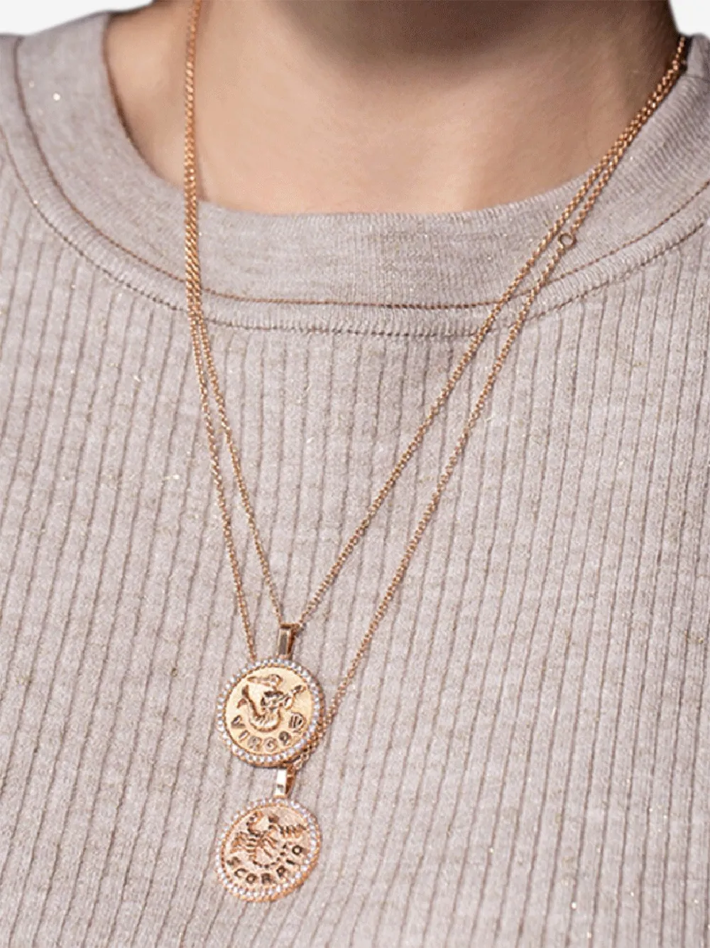 Anita Ko 18kt rose gold Scorpio Coin diamond necklace | Image 2