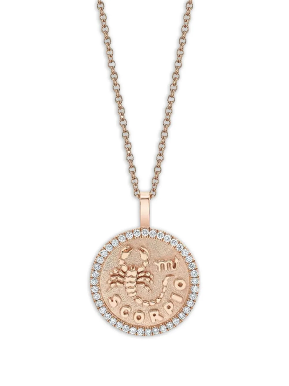 Anita Ko 18kt rose gold Scorpio Coin diamond necklace - ピンク Anita Ko 18kt rose gold Scorpio Coin diamond necklace - ピンク