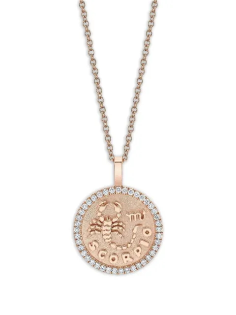 Anita Ko 18kt rose gold Scorpio Coin diamond necklace