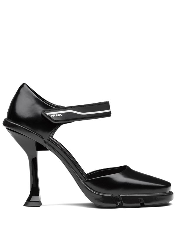 prada black strappy heels