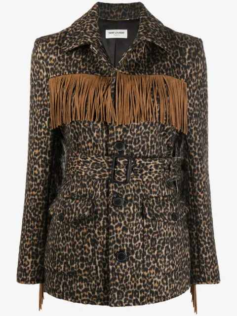 Saint Laurent Jacke mit Leoparden-Print