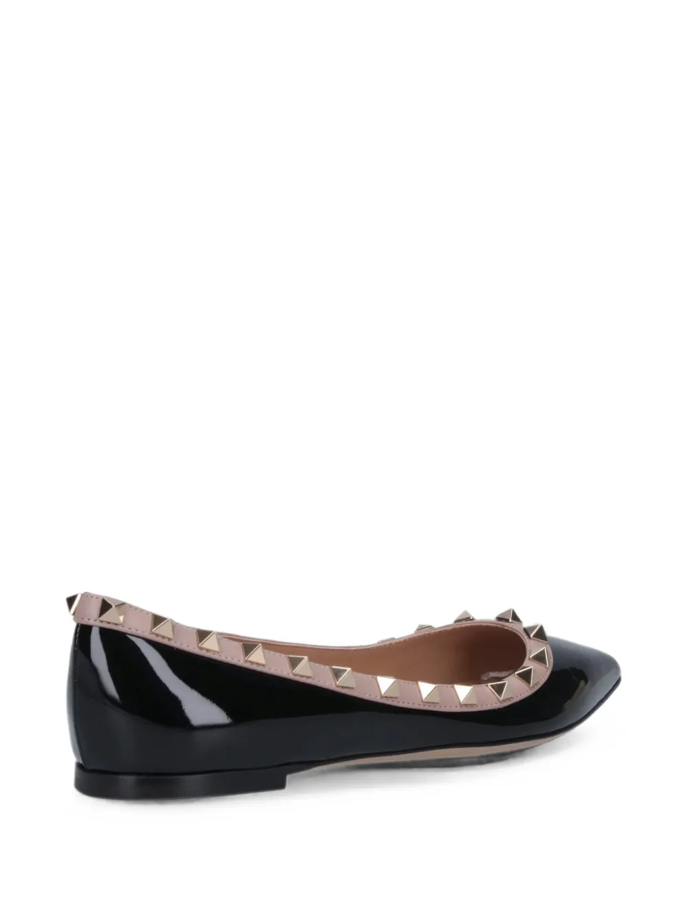 Valentino Garavani Rockstud lakleren ballerina's Zwart