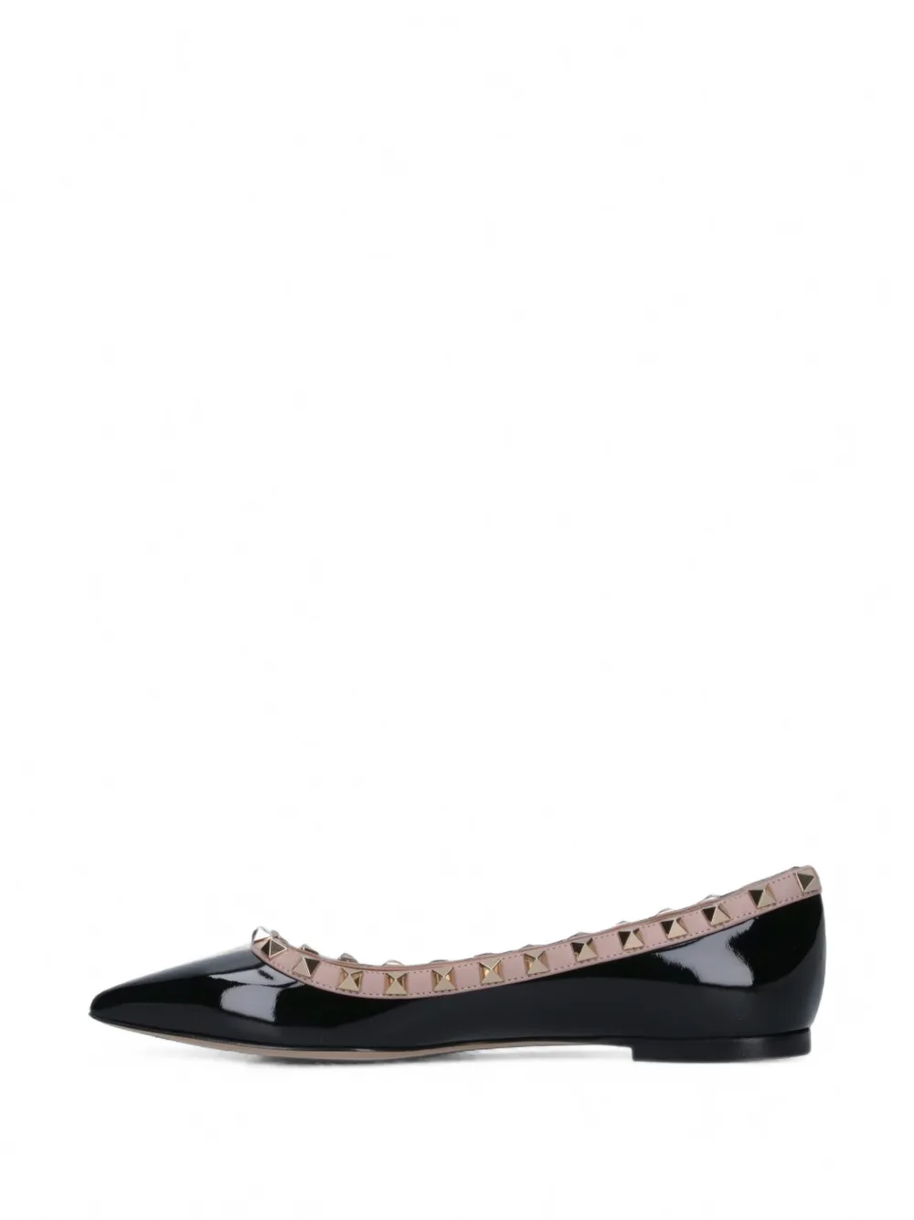 Valentino Garavani Rockstud lakleren ballerina's Zwart