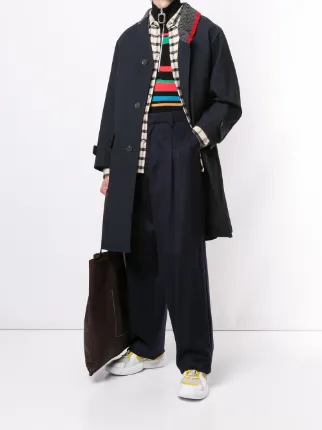 contrasting-lapel asymmetric coat展示图