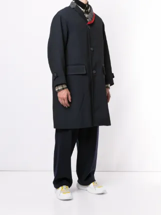 contrasting-lapel asymmetric coat展示图