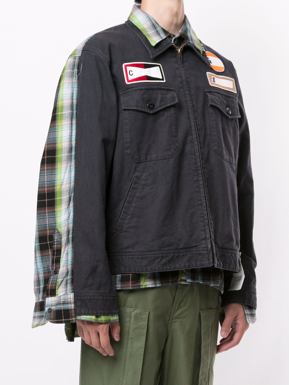 фото Maison mihara yasuhiro легкая куртка с контрастными вставками